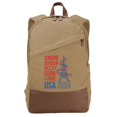 Simone Jordan Hezley Suni & Jade Usa Paris 2024 Cotton Canvas Backpack