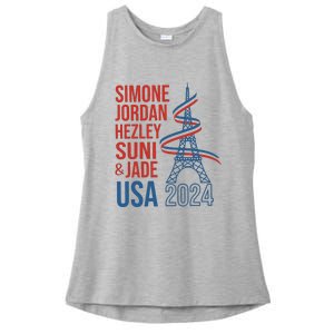 Simone Jordan Hezley Suni & Jade Usa Paris 2024 Ladies PosiCharge Tri-Blend Wicking Tank