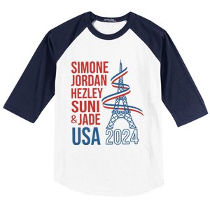 Simone Jordan Hezley Suni & Jade Usa Paris 2024 Baseball Sleeve Shirt