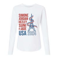 Simone Jordan Hezley Suni & Jade Usa Paris 2024 Womens Cotton Relaxed Long Sleeve T-Shirt