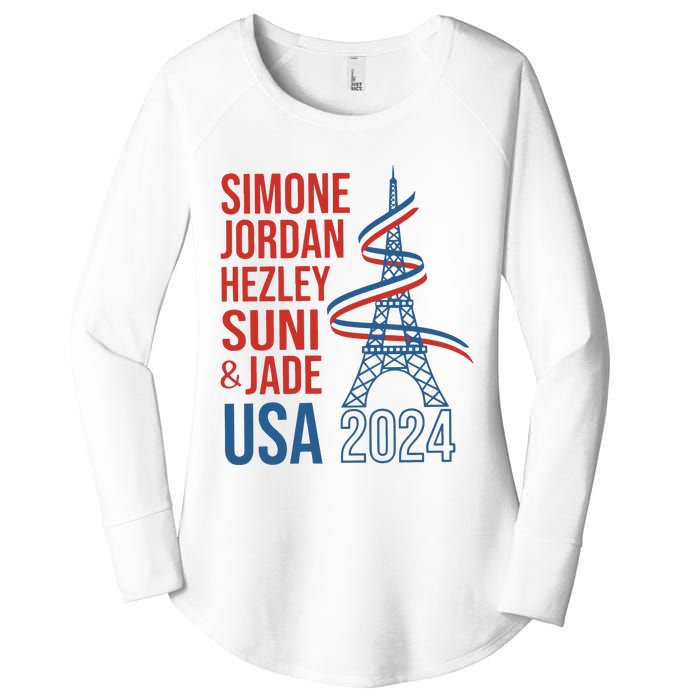 Simone Jordan Hezley Suni & Jade Usa Paris 2024 Women's Perfect Tri Tunic Long Sleeve Shirt