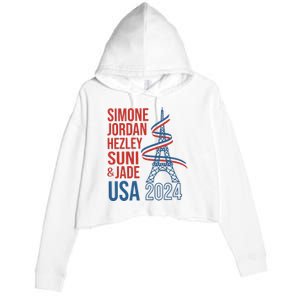 Simone Jordan Hezley Suni & Jade Usa Paris 2024 Crop Fleece Hoodie