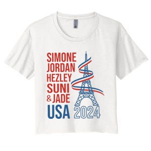 Simone Jordan Hezley Suni & Jade Usa Paris 2024 Women's Crop Top Tee