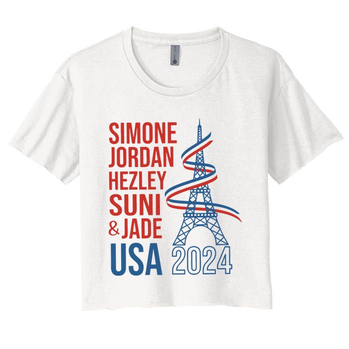 Simone Jordan Hezley Suni & Jade Usa Paris 2024 Women's Crop Top Tee