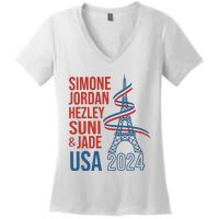 Simone Jordan Hezley Suni & Jade Usa Paris 2024 Women's V-Neck T-Shirt