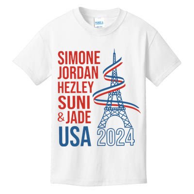 Simone Jordan Hezley Suni & Jade Usa Paris 2024 Kids T-Shirt
