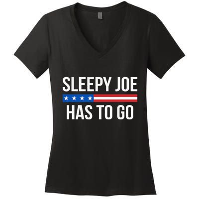 Sleepy Joe Has To Go Women's V-Neck T-Shirt