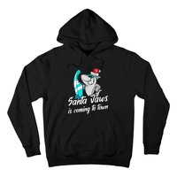 Santa Jaws Is Coming To Town Parody Christmas Shark Funny Hoodie