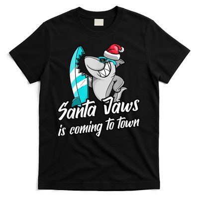 Santa Jaws Is Coming To Town Parody Christmas Shark Funny T-Shirt