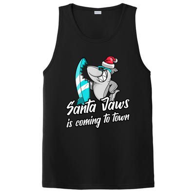 Santa Jaws Is Coming To Town Parody Christmas Shark Funny PosiCharge Competitor Tank