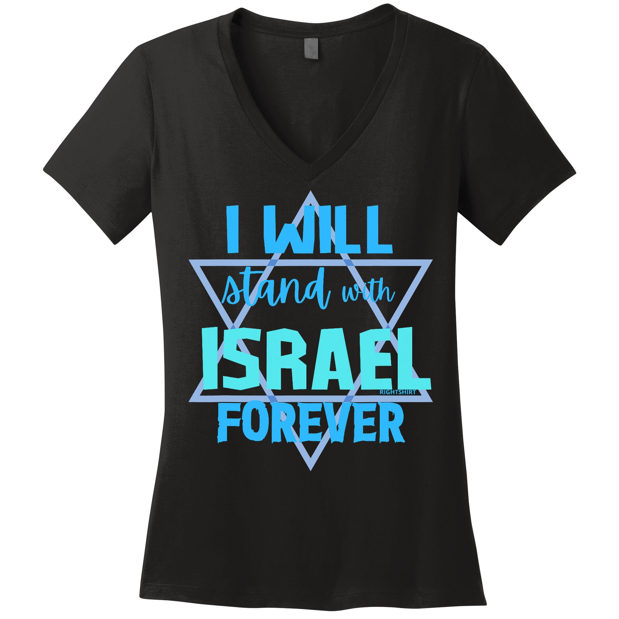 Supporting Jewish/ I Will Stand With Israel Forever Women's V-Neck T-Shirt