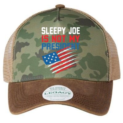 Sleepy Joe Is Not My Presiden Funny Anti Joe Biden Meaningful Gift Legacy Tie Dye Trucker Hat