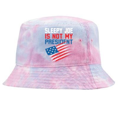 Sleepy Joe Is Not My Presiden Funny Anti Joe Biden Meaningful Gift Tie-Dyed Bucket Hat