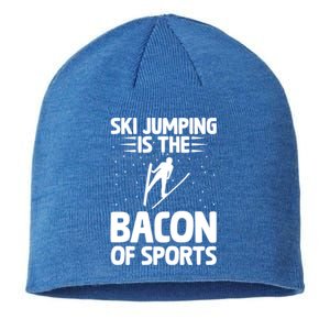 Ski Jumping Is The Bacon Of Sports Bacon Lover Ski Jumper Gift Sustainable Beanie