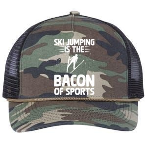 Ski Jumping Is The Bacon Of Sports Bacon Lover Ski Jumper Gift Retro Rope Trucker Hat Cap