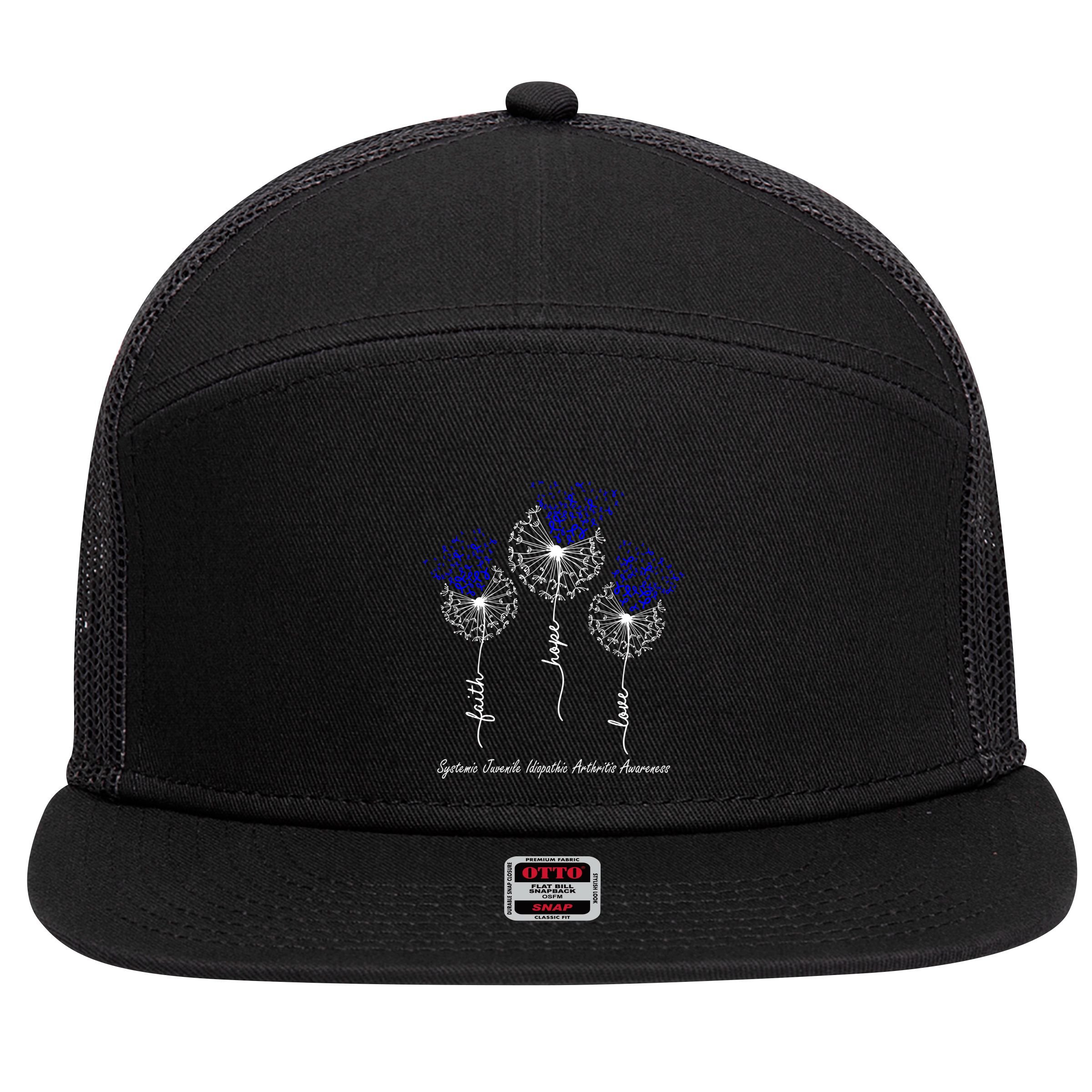 Systemic Juvenile Idiopathic Arthritis Awareness Meaningful Gift 7 Panel Mesh Trucker Snapback Hat