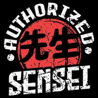 Sensei Japan Kanji Teacher Authorized Sensei Coach Trainer Button