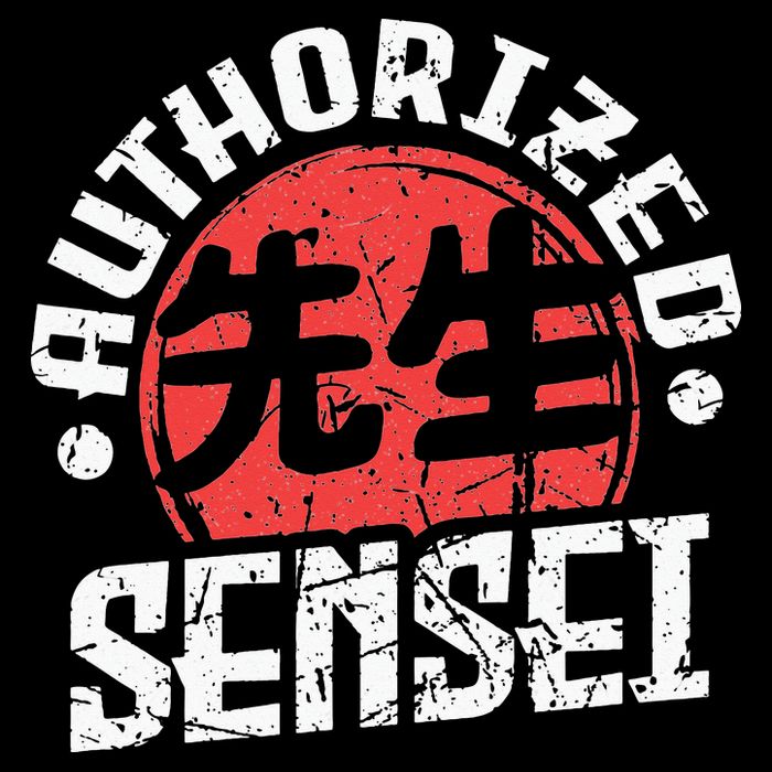 Sensei Japan Kanji Teacher Authorized Sensei Coach Trainer Button