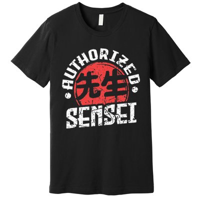 Sensei Japan Kanji Teacher Authorized Sensei Coach Trainer Premium T-Shirt