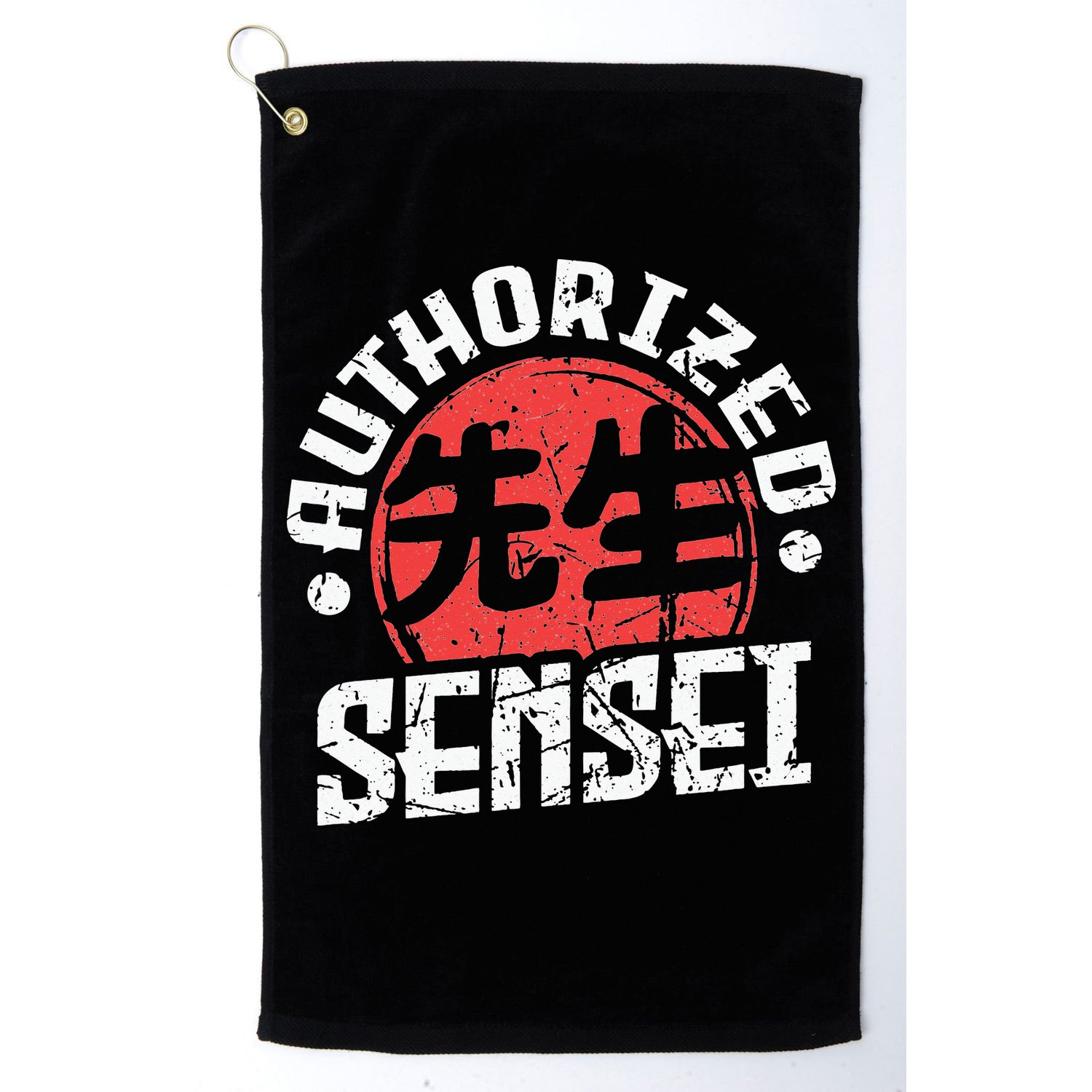 Sensei Japan Kanji Teacher Authorized Sensei Coach Trainer Golf Towel