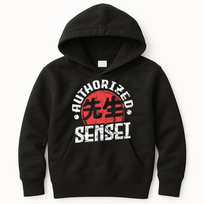 Sensei Japan Kanji Teacher Authorized Sensei Coach Trainer Kids Hoodie