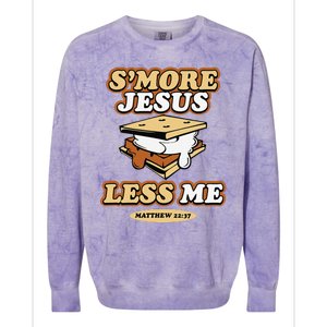 SMore Jesus Less Me Matthew 22 37 Christian Bible Verse Love Colorblast Crewneck Sweatshirt