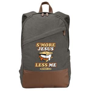 SMore Jesus Less Me Matthew 22 37 Christian Bible Verse Love Cotton Canvas Backpack