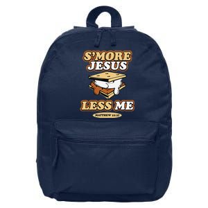 SMore Jesus Less Me Matthew 22 37 Christian Bible Verse Love 16 in Basic Backpack