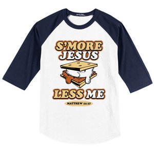 SMore Jesus Less Me Matthew 22 37 Christian Bible Verse Love Baseball Sleeve Shirt