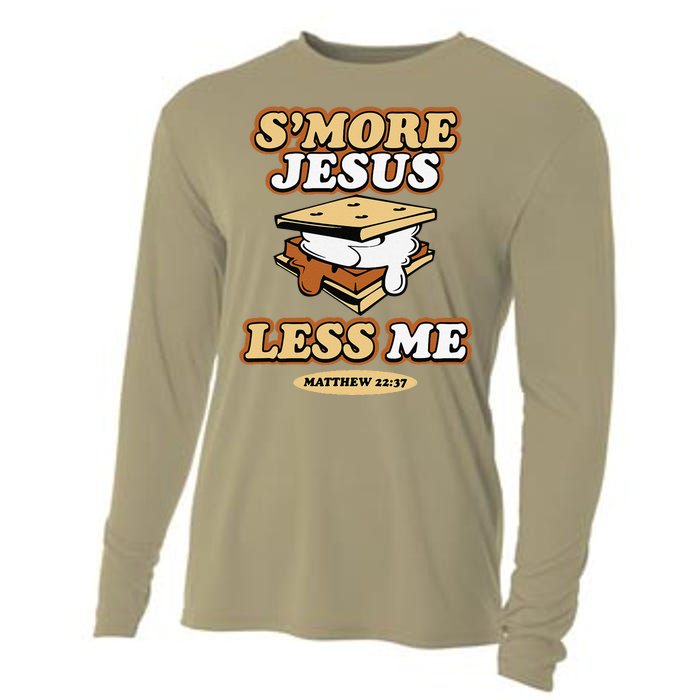 SMore Jesus Less Me Matthew 22 37 Christian Bible Verse Love Cooling Performance Long Sleeve Crew