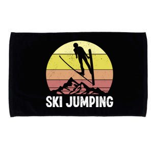 Ski Jumping Lover Ski Jumper Mountain Skiiing Winter Sport Funny Gift Microfiber Hand Towel