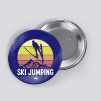 Ski Jumping Lover Ski Jumper Mountain Skiiing Winter Sport Funny Gift Button