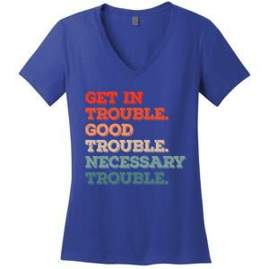 Social John Lewis Get In Good Necessary Trouble Gift Women's V-Neck T-Shirt