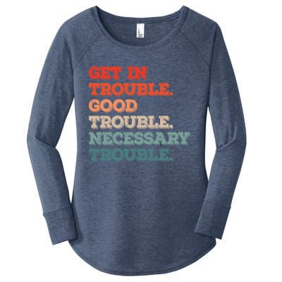 Social John Lewis Get In Good Necessary Trouble Gift Women's Perfect Tri Tunic Long Sleeve Shirt