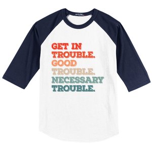 Social John Lewis Get In Good Necessary Trouble Gift Baseball Sleeve Shirt