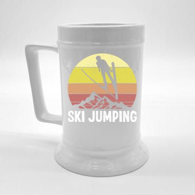 Ski Jumping Lover Ski Jumper Mountain Skiiing Winter Sport Cool Gift Beer Stein