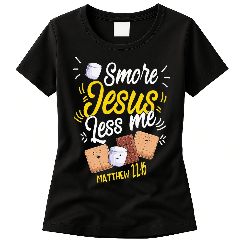 Smore Jesus less me Tent Wilderness Glamping Campfire Nature Womens T-Shirt
