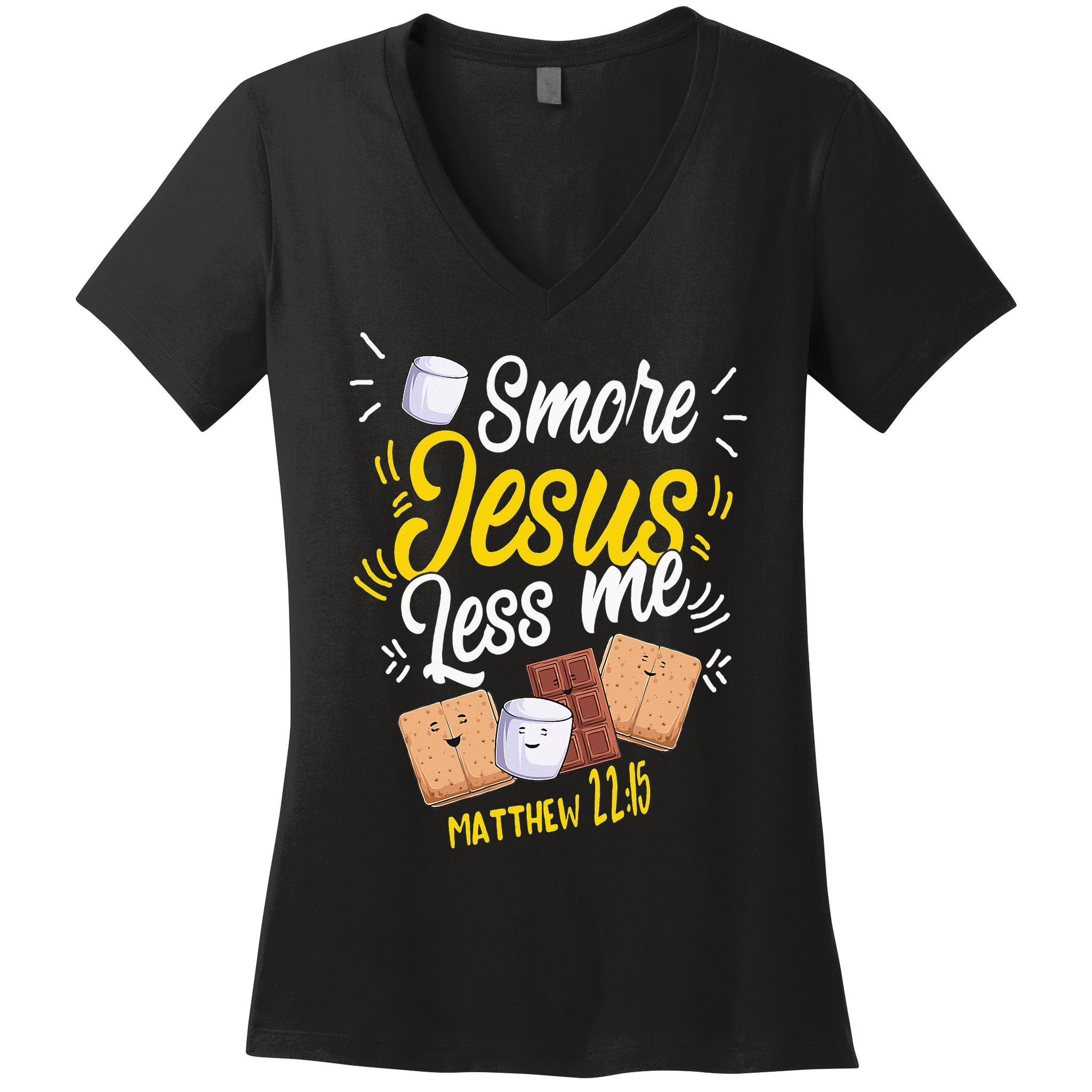 Smore Jesus less me Tent Wilderness Glamping Campfire Nature Women's V-Neck T-Shirt