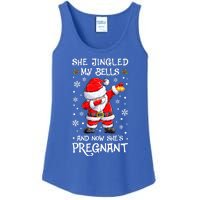 She Jingled My Bells And Now SheS Pregnant Santa Dabbing Gift Ladies Essential Tank