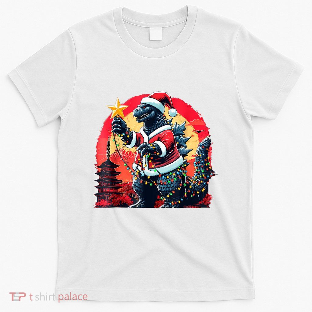 Santazilla Japanese Monster Kaiju Dinosaur Christmas T-Shirt