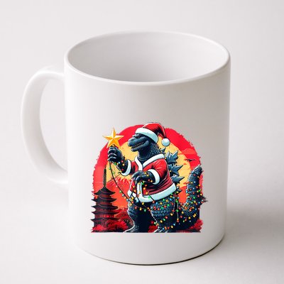 Santazilla Japanese Monster Kaiju Dinosaur Christmas Mug
