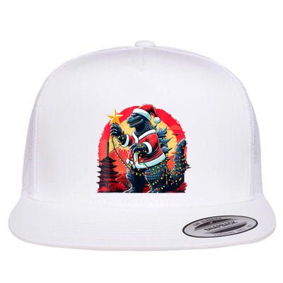 Santazilla Japanese Monster Kaiju Dinosaur Christmas Flatbill Hat