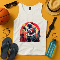 Santazilla Japanese Monster Kaiju Dinosaur Christmas Tank Top