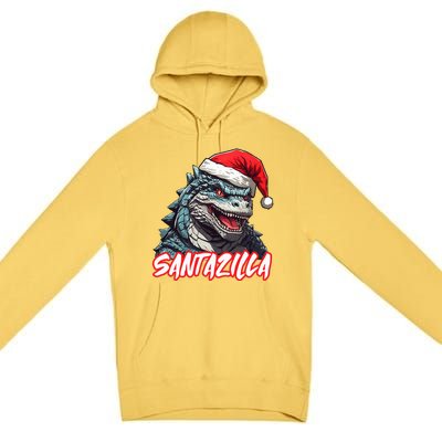 Santazilla Japanese Monster Kaiju Christmas  Premium Pullover Hoodie