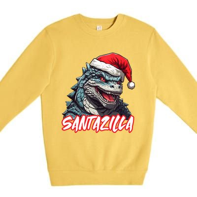 Santazilla Japanese Monster Kaiju Christmas  Premium Crewneck Sweatshirt