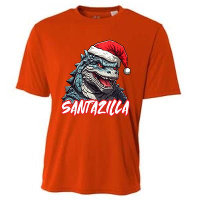 Santazilla Japanese Monster Kaiju Christmas  Cooling Performance Crew T-Shirt