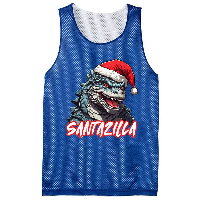 Santazilla Japanese Monster Kaiju Christmas  Mesh Reversible Basketball Jersey Tank