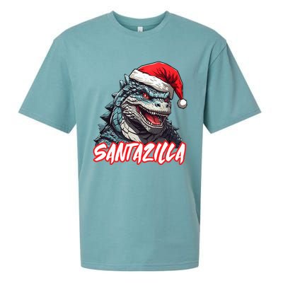 Santazilla Japanese Monster Kaiju Christmas  Sueded Cloud Jersey T-Shirt