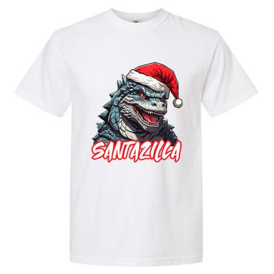 Santazilla Japanese Monster Kaiju Christmas  Garment-Dyed Heavyweight T-Shirt