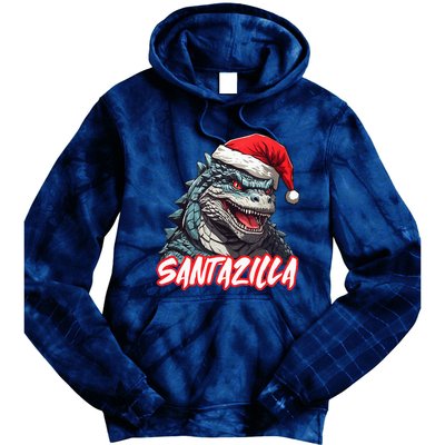 Santazilla Japanese Monster Kaiju Christmas Tie Dye Hoodie